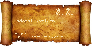Madacsi Koridon névjegykártya